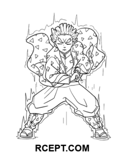 Demon Slayer Tegning farvelægning side