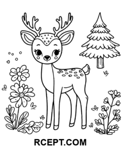 Skovhjorte farvelægning side