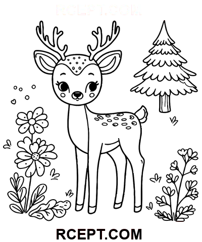 Skovhjorte farvelægning side
