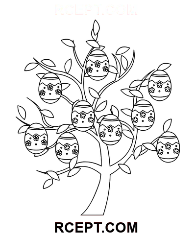Påsketræ farvelægning side