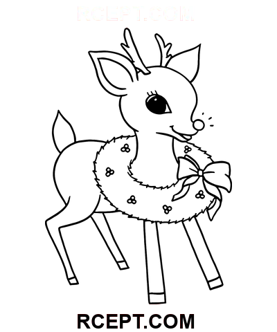 Julerensdyr farvelægning side