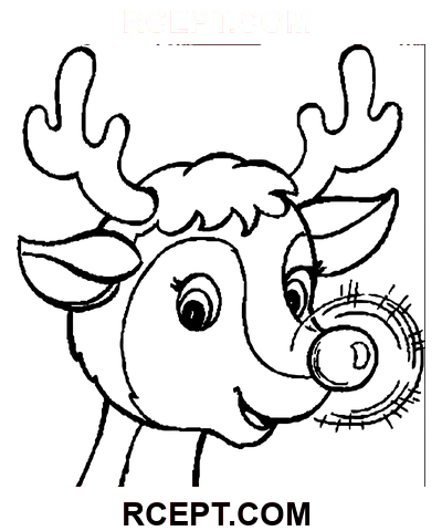 Rudolph rensdyr farvelægning side