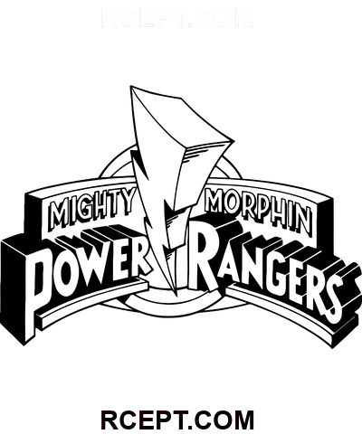Mægtigt Morphin Power Rangers-logo farvelægning side
