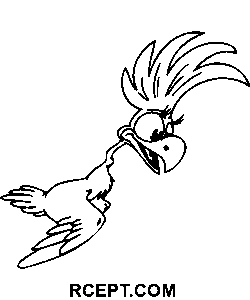 Sjov tegneseriefugl farvelægning side
