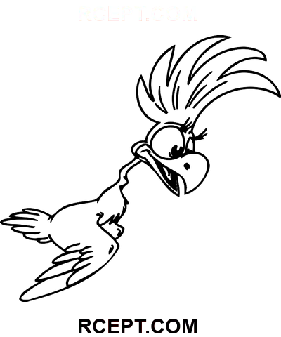 Sjov tegneseriefugl farvelægning side