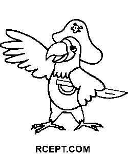 Papegøje pirat farvelægning side