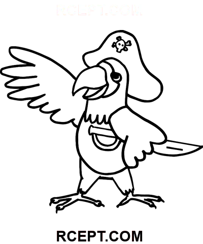Papegøje pirat farvelægning side