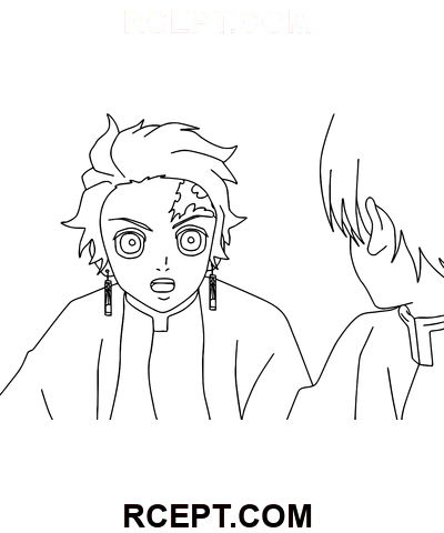 Demon Slayer Anime kleurplaat