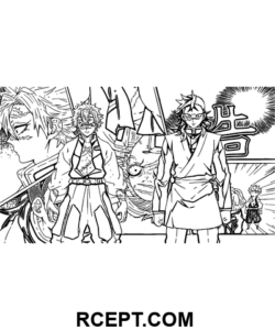 Sanemi Shinazugawa met Genya Shinazugawa kleurplaat