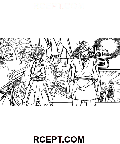 Sanemi Shinazugawa met Genya Shinazugawa kleurplaat