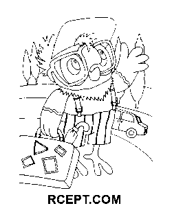 Terugkeer van de verloren papegaai Clip Art kleurplaat