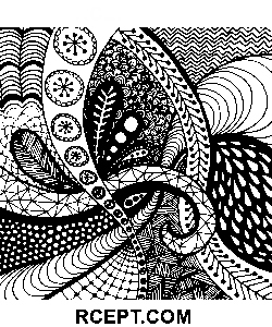 Psychedelische Krabbel kleurplaat
