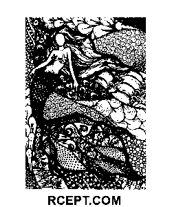 Psychedelische zeemeermin kleurplaat