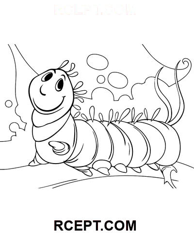Kleine tekening rupsband kleurplaat