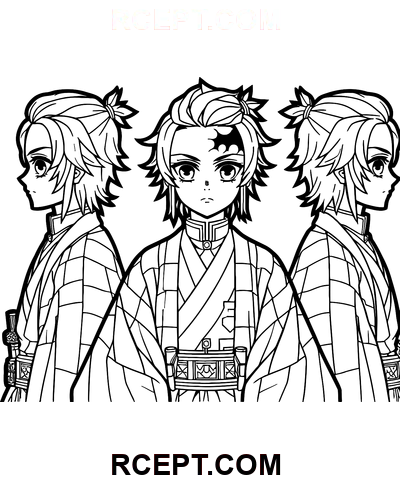 Tanjiro Kamado kolorowanka