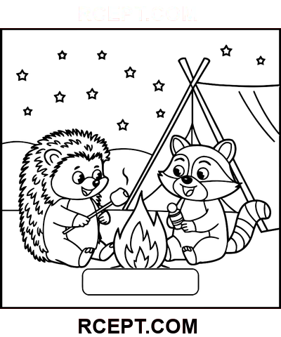 Puszysci przyjaciele Clipart Rysunek kolorowanka