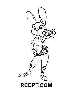 Judy Hopps med emblem målarbok