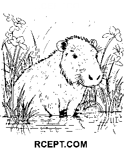 Lockande kapybara målarbok