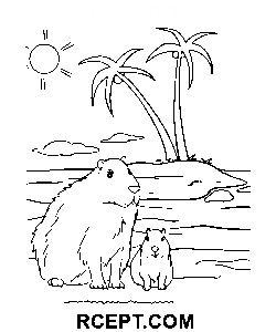 Capybara Emoji målarbok