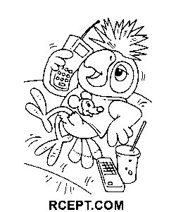 papegoja, tecknad film, linjeteckning målarbok