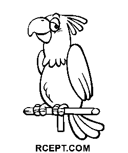 tecknad film, papegoja Teckning målarbok
