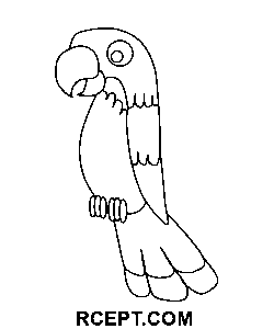 tecknad filmpapegoja, hand, teckning målarbok