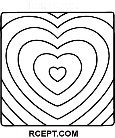 Pohodlné vzory srdce omalovánka