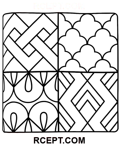 Geometrické pohodlné vzory omalovánka