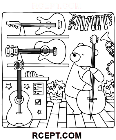 Roztomilý obchod pro uměleckou zábavu omalovánka
