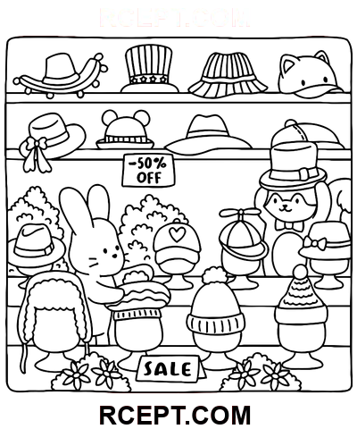 Roztomilý obchod pro umělecké mysli omalovánka