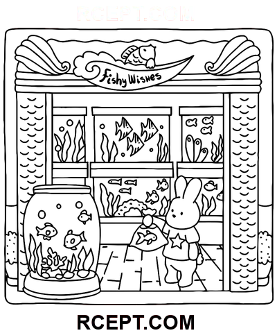 Roztomilý obchod pro kreativitu omalovánka