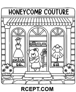 Roztomilý obchod pro vnitřní zábavu omalovánka