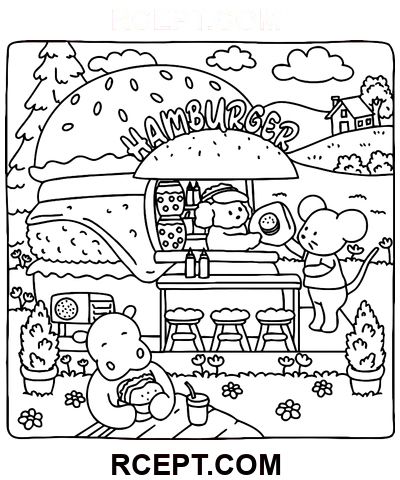 Roztomilý obchod pro děti koníčky omalovánka