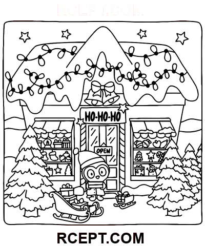 Roztomilý obchod pro zvládání stresu omalovánka