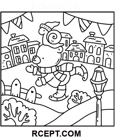 Zimní Hygge pro zručnou zábavu omalovánka