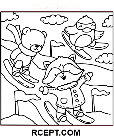 Zimní Hygge pro kreativní dobrodružství omalovánka