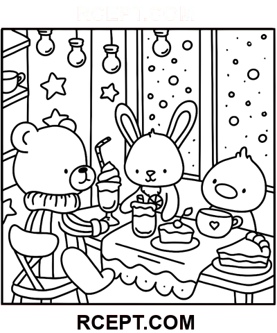 Zimní hygge pro kreativní vyjádření omalovánka