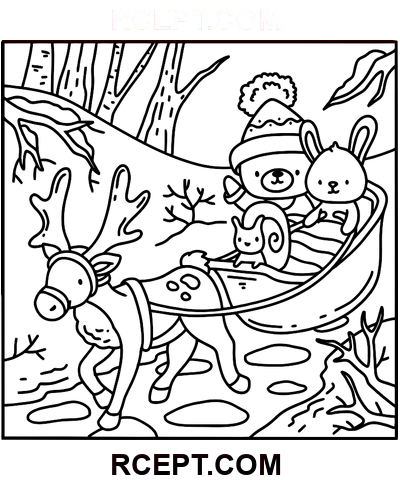 Zimní hygge pro kreativní mozky omalovánka