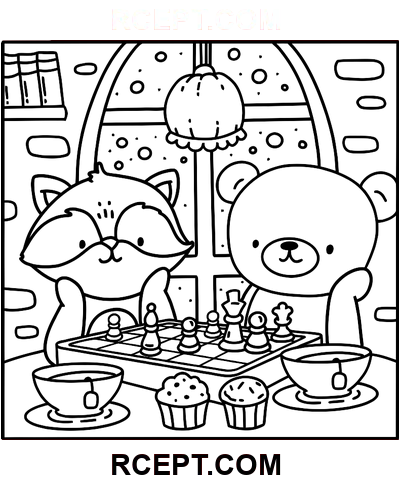 Zimní Hygge pro relaxaci omalovánka