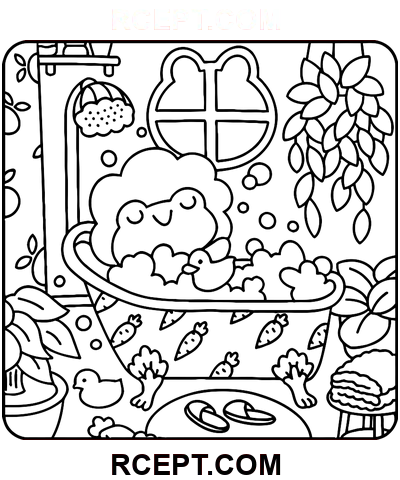 Žabí dny pro domácí výuku omalovánka