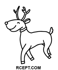 Roztomilý vánoční jelen omalovánka