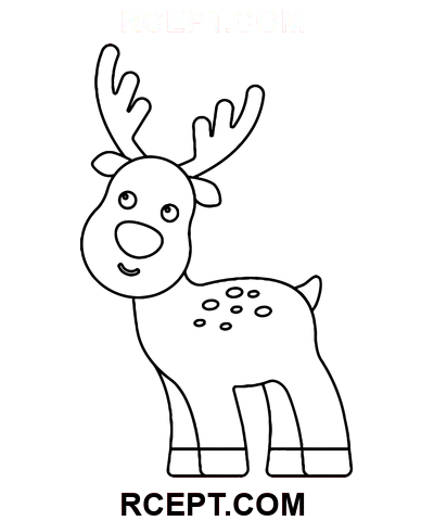 Jelen pro děti omalovánka