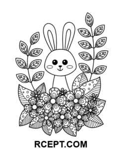 Roztomilý velikonoční zajíček omalovánka