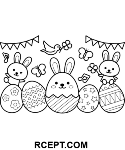 Roztomilý velikonoční zajíček omalovánka