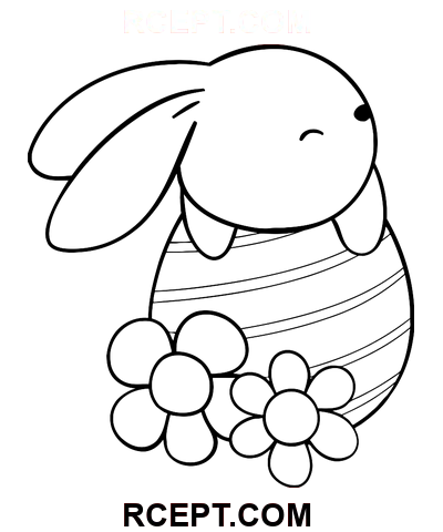 Krásný velikonoční zajíček omalovánka