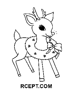 Vánoční sobi omalovánka