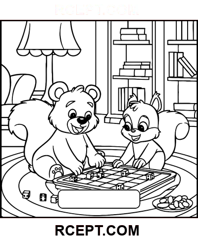 Nadýchané přátelé klipart omalovánka