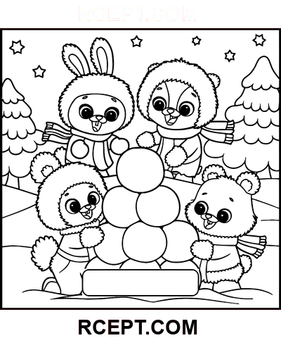 Nadýchaní přátelé pro relaxaci omalovánka