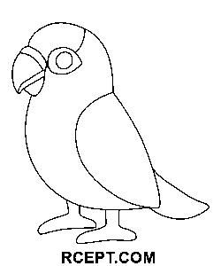 Kreslený papoušek pro děti omalovánka