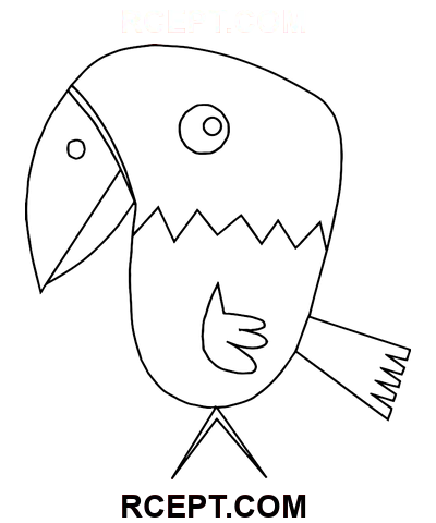 Kreslený papoušek pro děti Joy omalovánka
